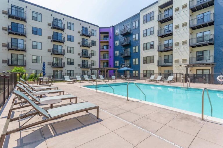 Pool at NEON Burnsville apartments